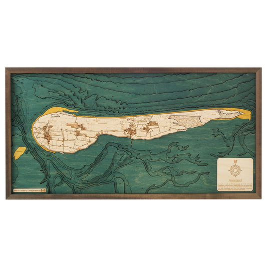 Landkarte von Ameland | 3D Wandbild aus Holz von Cutting Brothers
