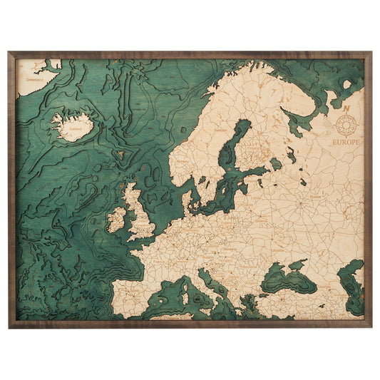 Europakarte | 3D Wandbild aus Holz von Cutting Brothers