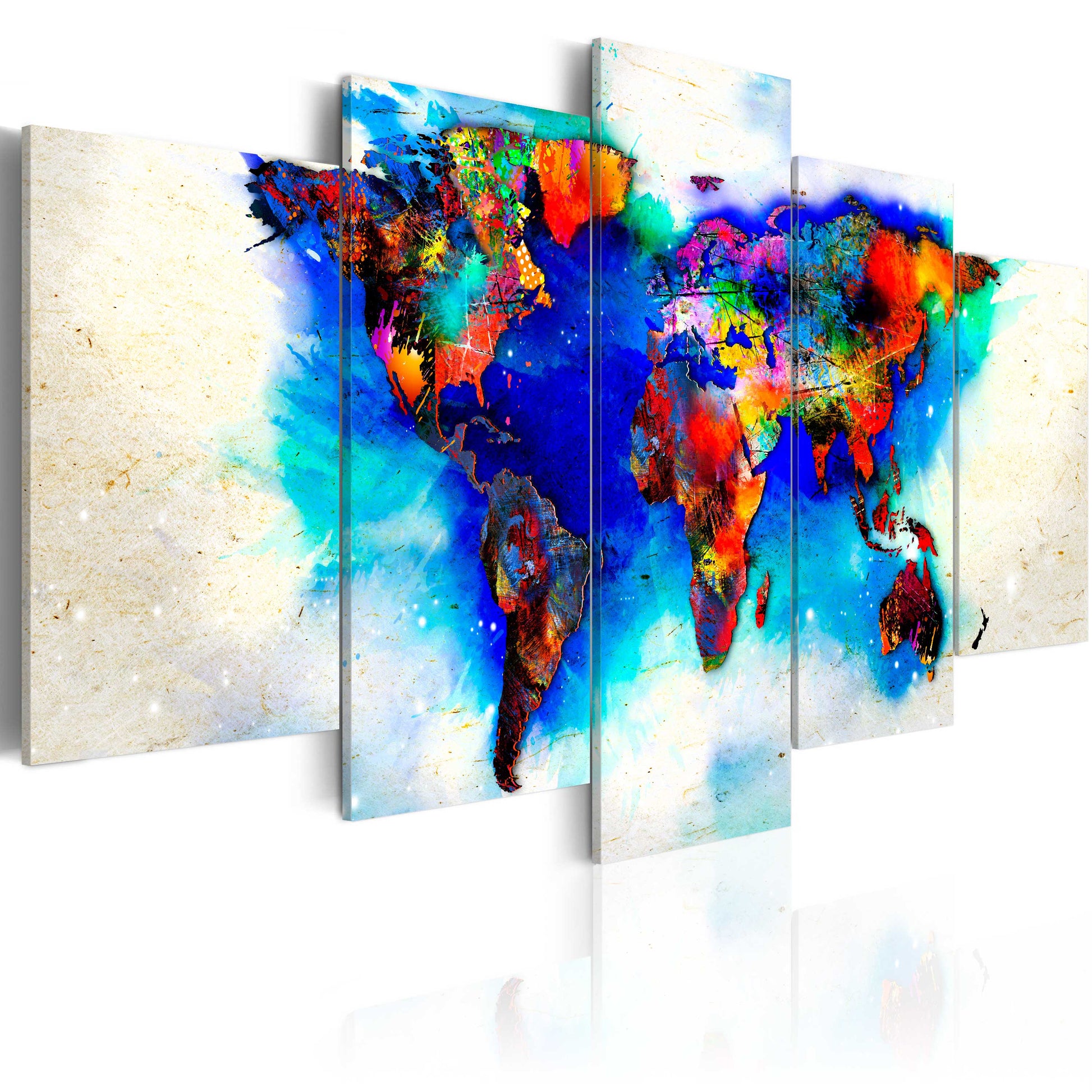 Weltkarte als Leinwandbild - Wandbild - All colors of the world