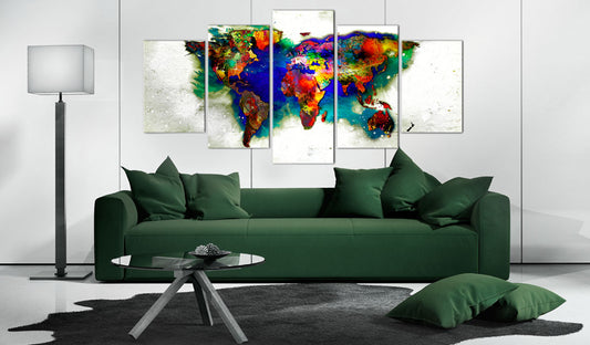 Weltkarte als Leinwandbild - Wandbild - Green planet