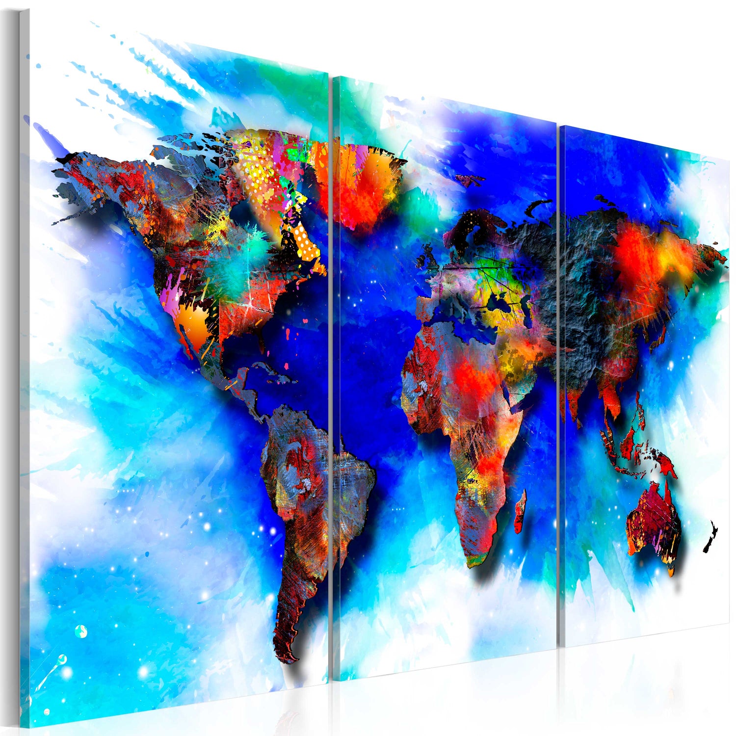 Weltkarte als Leinwandbild - Wandbild - Rainbow map