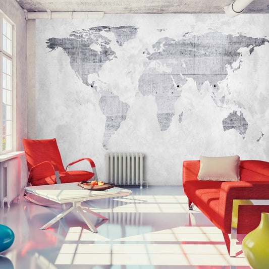 Fototapete - Concrete Map - WELTKARTEN24