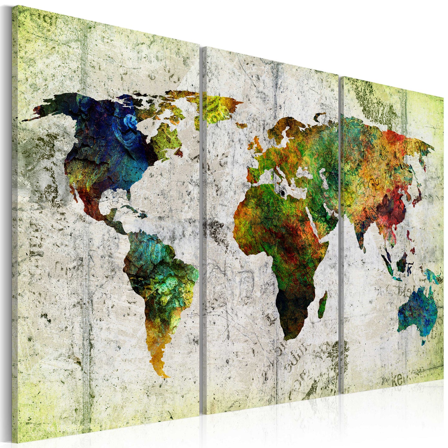Weltkarte als Leinwandbild - Wandbild - Colourful Travels
