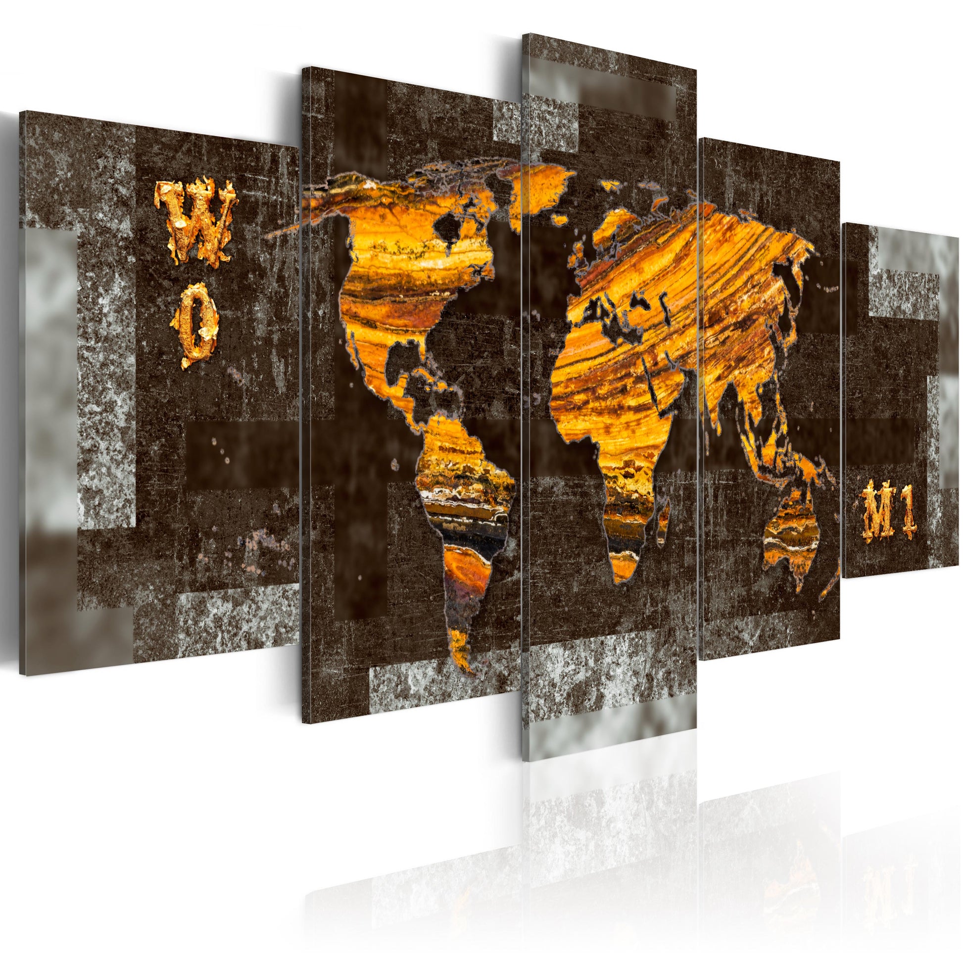Weltkarte als Leinwandbild - Wandbild - Versteckter Schatz (Weltkarte)