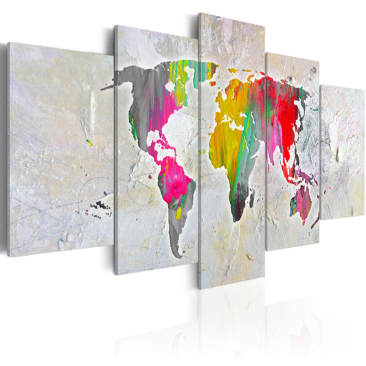 Weltkarte als Leinwandbild - Wandbild - Illustration of the World