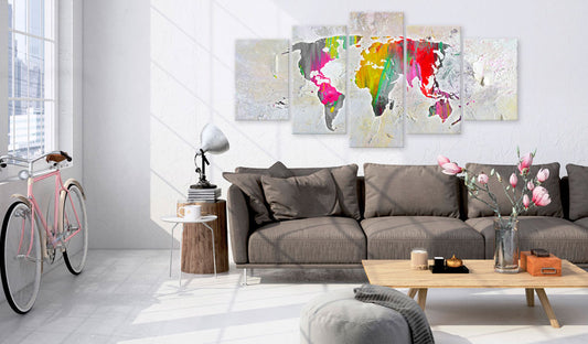 Weltkarte als Leinwandbild - Wandbild - Illustration of the World