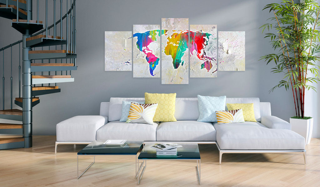 Weltkarte als Leinwandbild - Wandbild - Energy of World