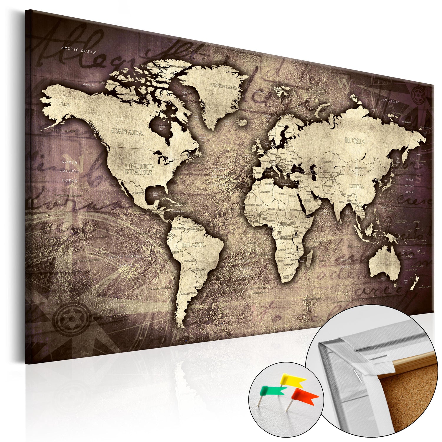 Pinnwand - Weltkarte Precious World - WELTKARTEN24