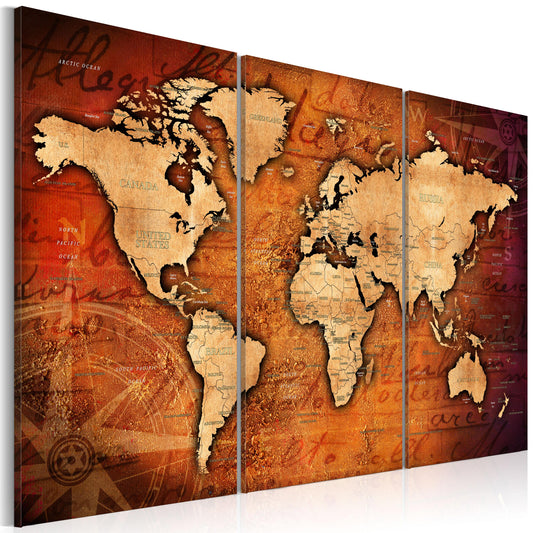 Weltkarte als Leinwandbild - Wandbild - Amber Travels