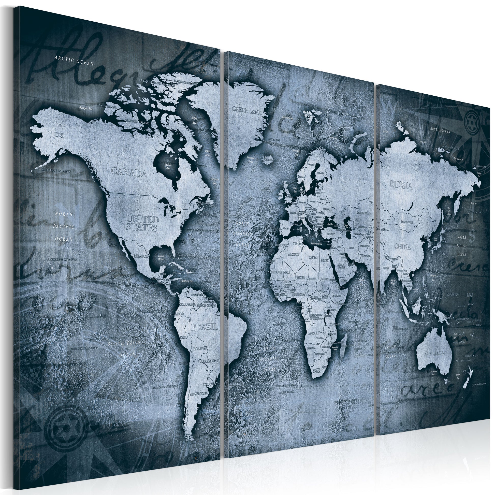Weltkarte als Leinwandbild - Wandbild - Cobalt Travels