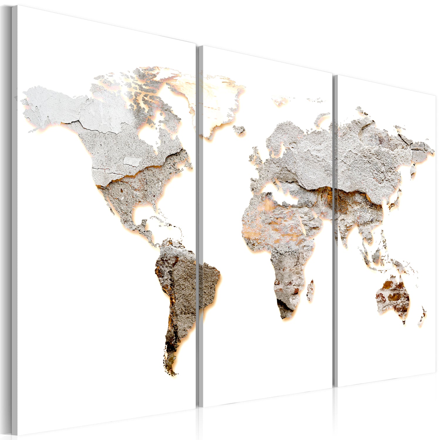 Weltkarte als Leinwandbild - Wandbild - Concrete Continents