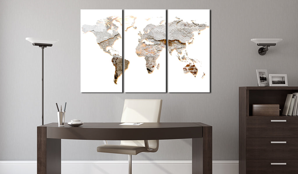 Weltkarte als Leinwandbild - Wandbild - Concrete Continents