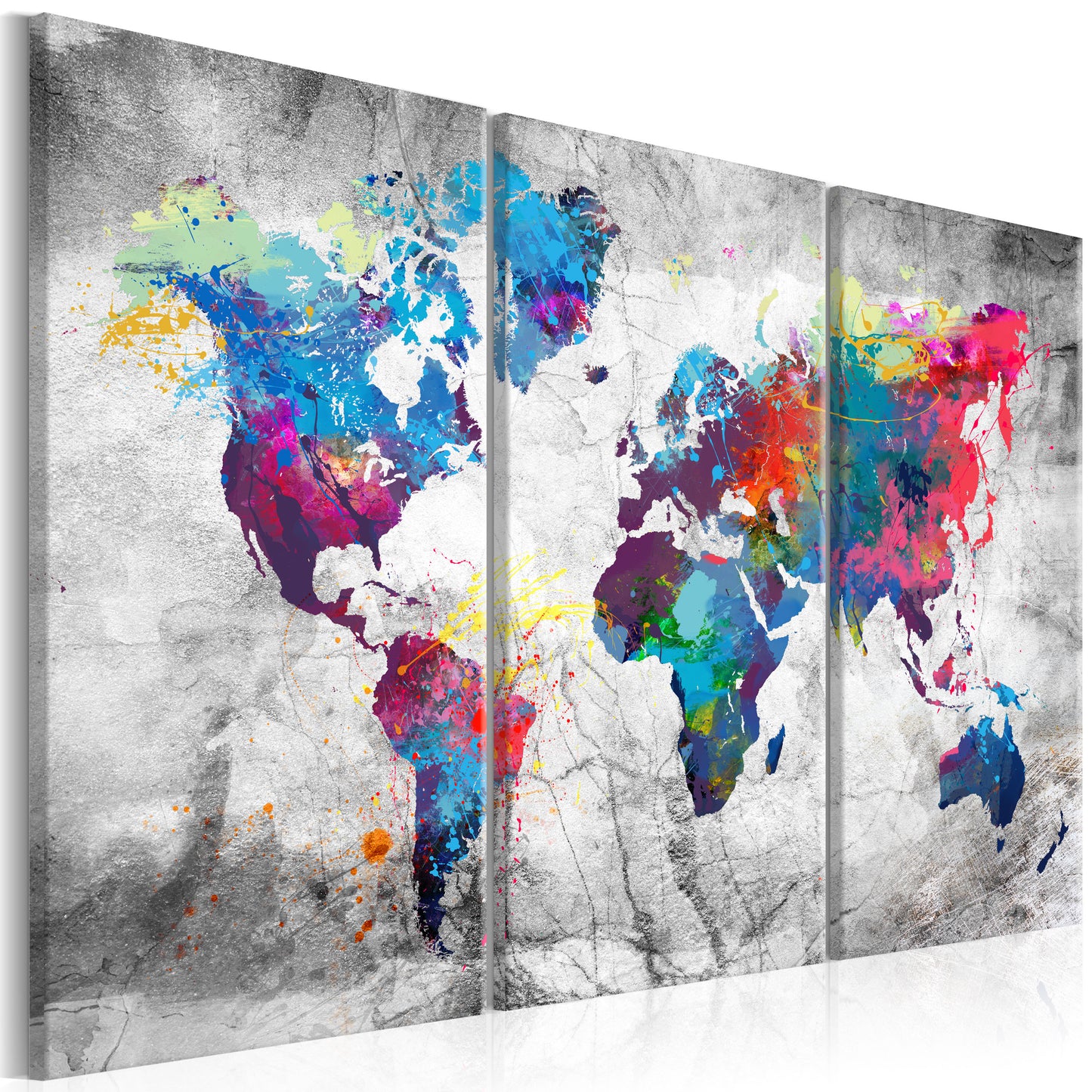 Weltkarte als Leinwandbild - Wandbild - Maps: Grey Style