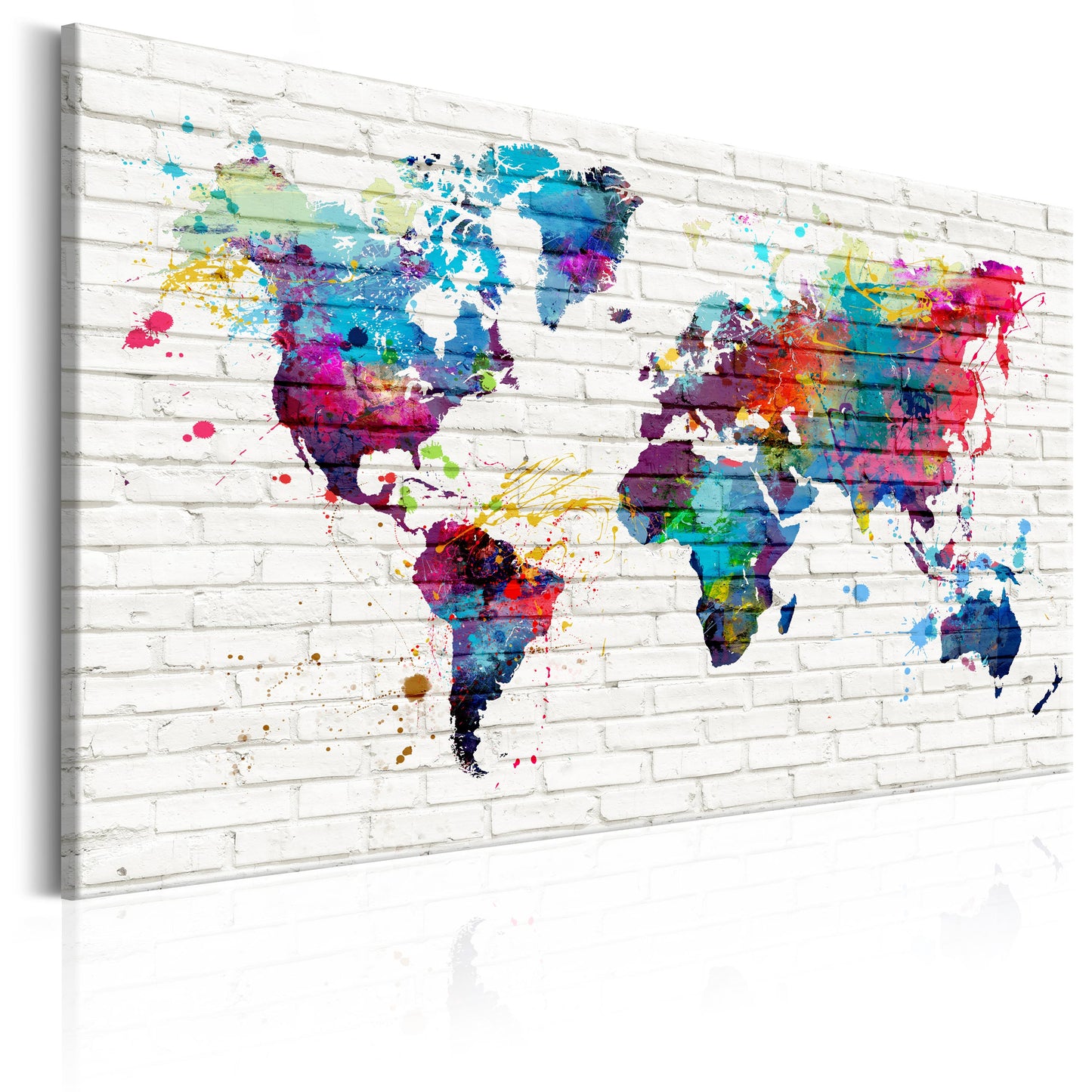 Weltkarte als Leinwandbild - Wandbild - Modern Style: Walls of the World
