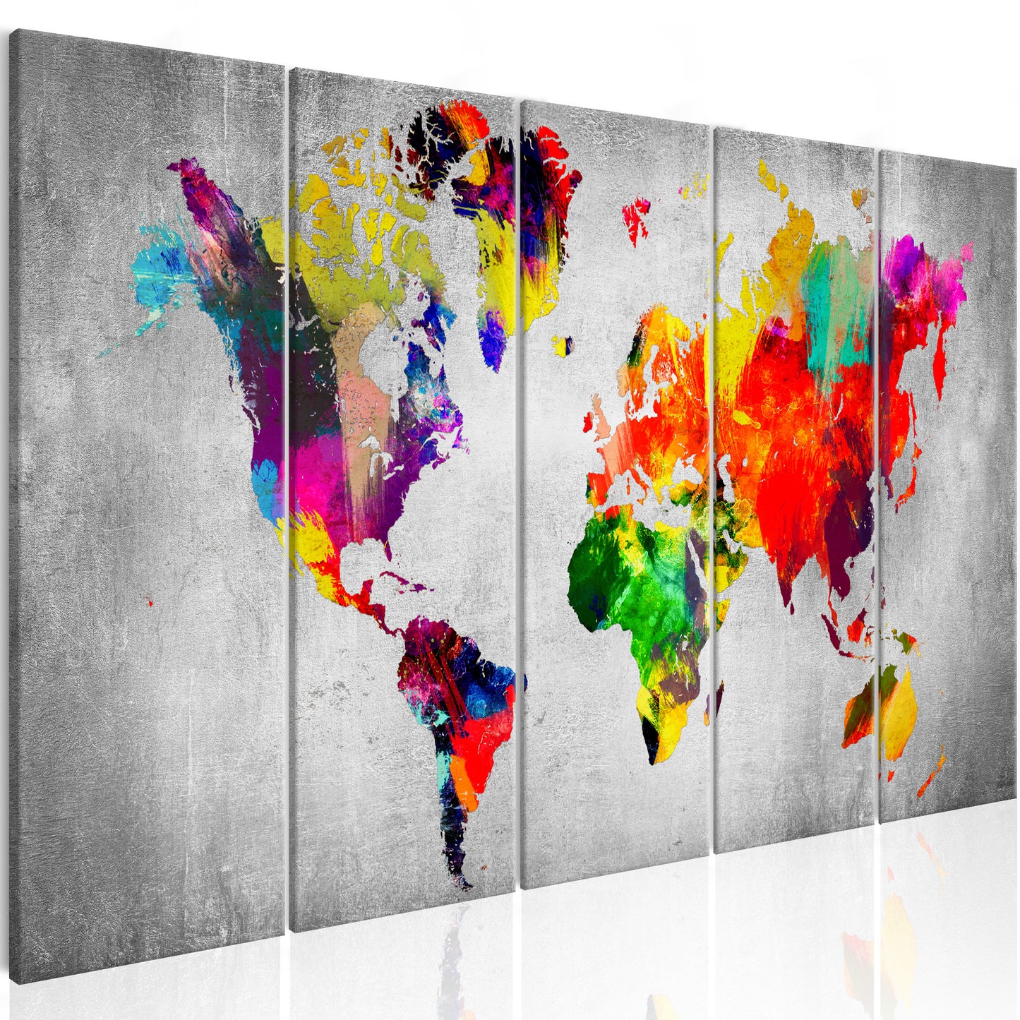 Weltkarte als Leinwandbild - Wandbild - World on Concrete
