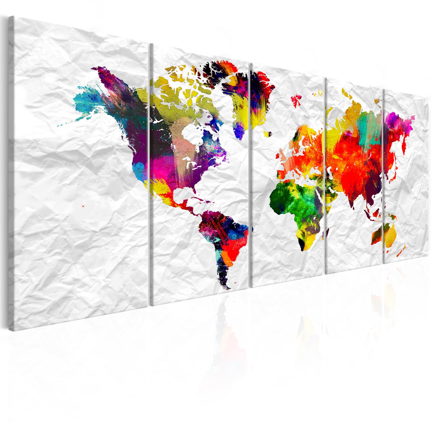 Weltkarte als Leinwandbild - Wandbild - World on Paper