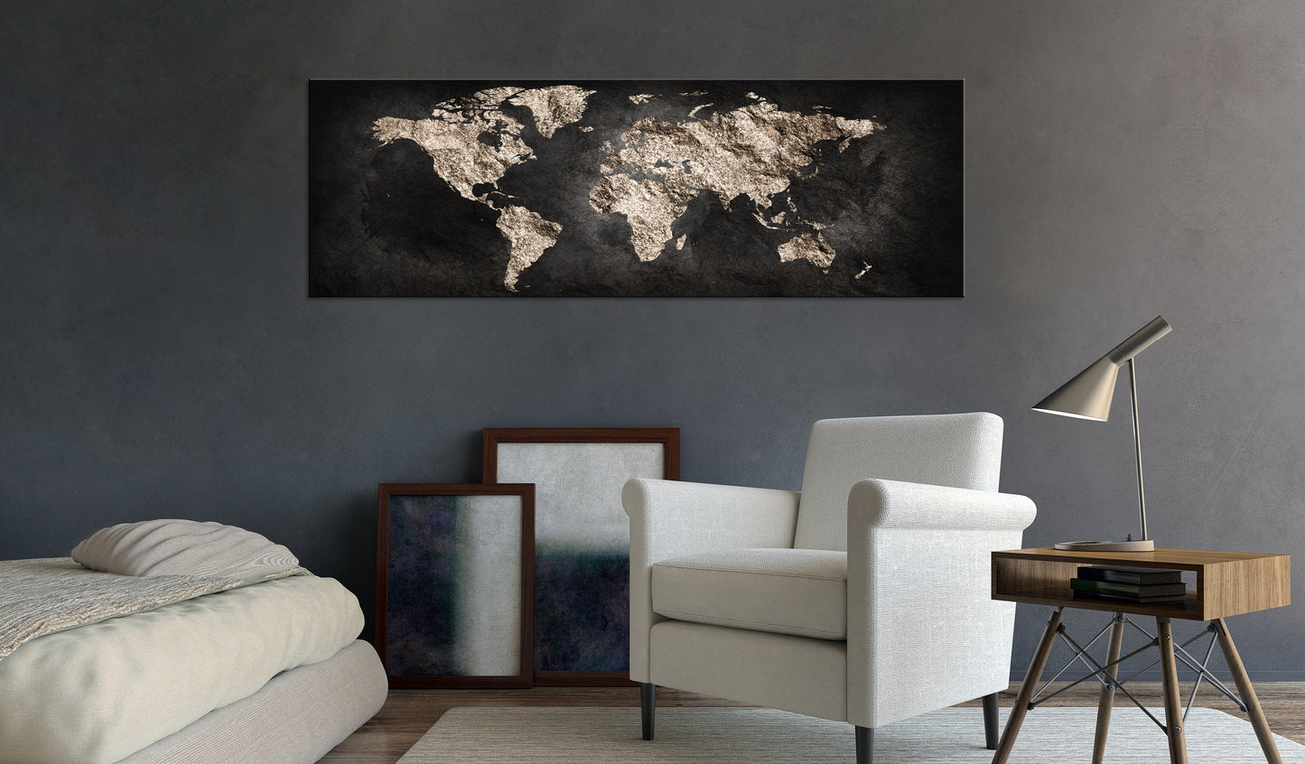 Weltkarte als Leinwandbild - Wandbild - World Full of Secrets