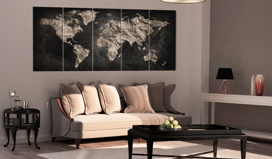 Weltkarte als Leinwandbild - Wandbild - World Full of Secrets I