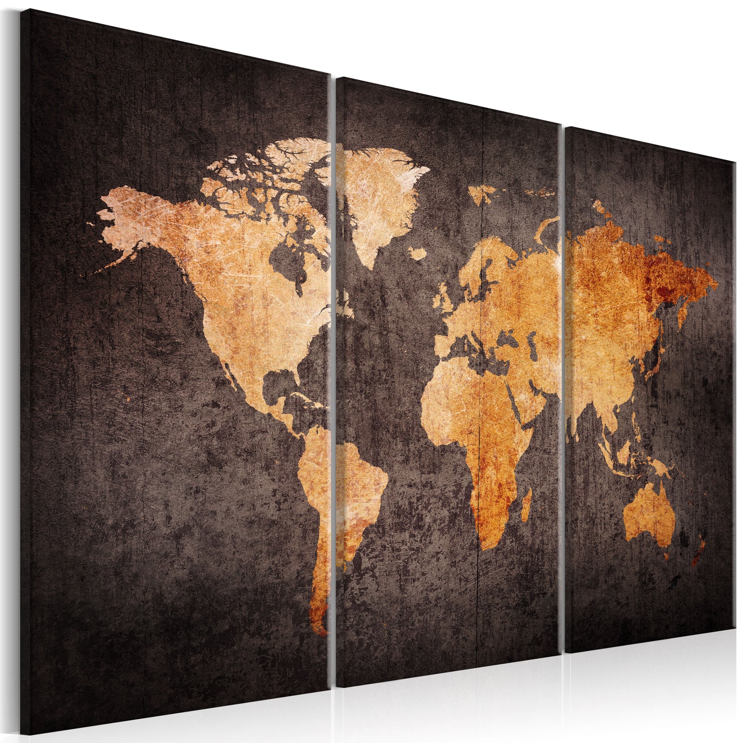 Weltkarte als Leinwandbild - Wandbild - Chestnut World Map
