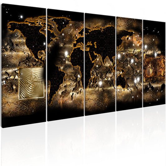 Weltkarte als Leinwandbild - Wandbild - World at Night