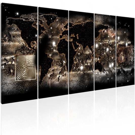 Weltkarte als Leinwandbild - Wandbild - Earth Glow
