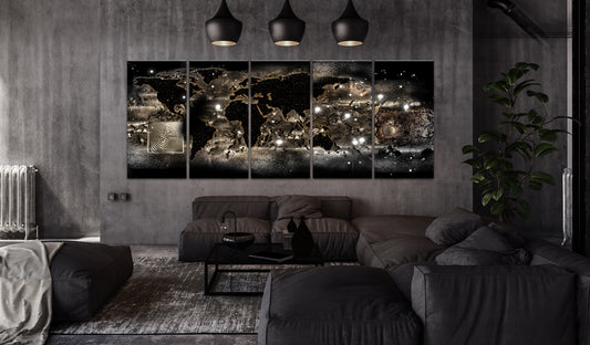 Weltkarte als Leinwandbild - Wandbild - Earth Glow