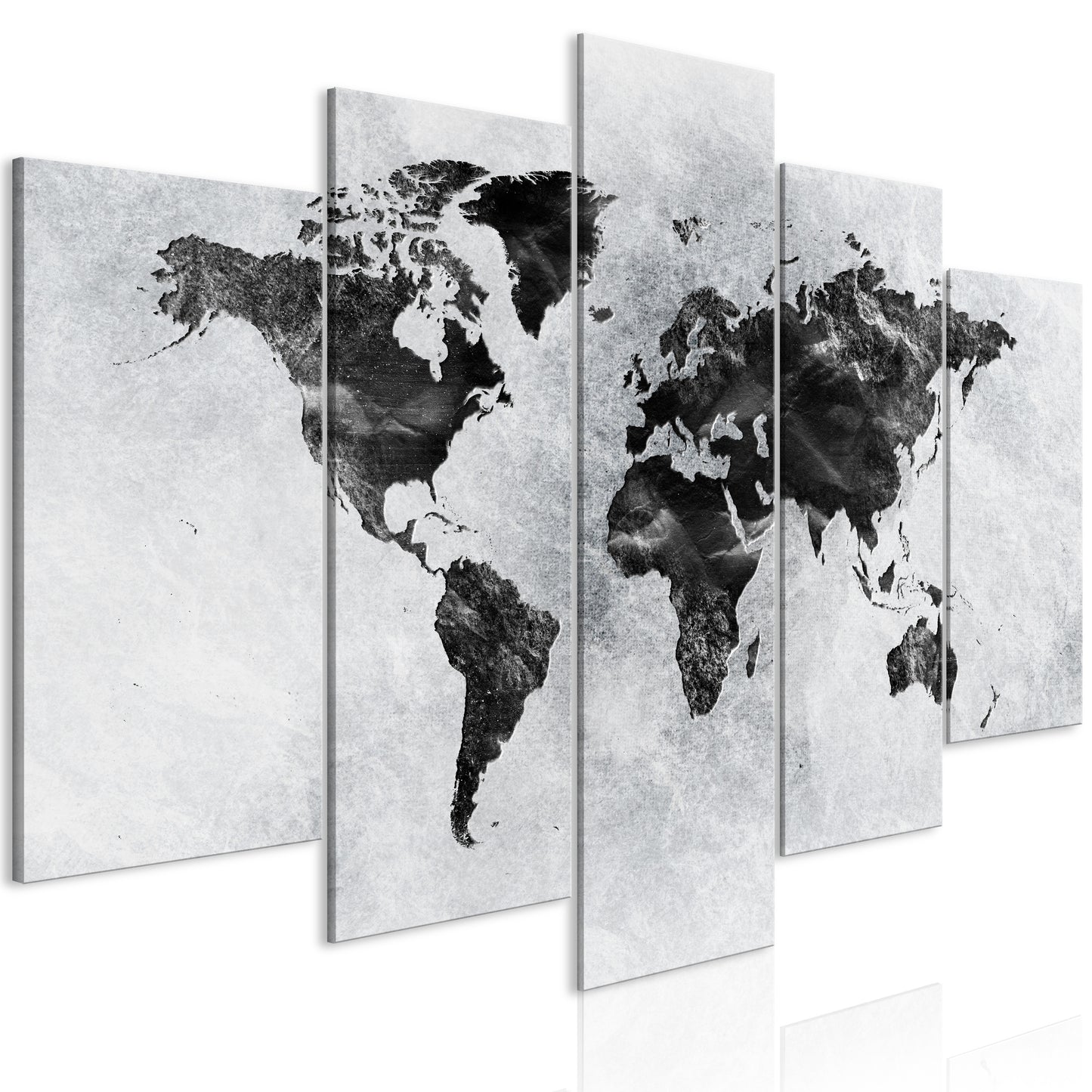 Weltkarte als Leinwandbild - Wandbild - Concrete World (5 Parts) Wide
