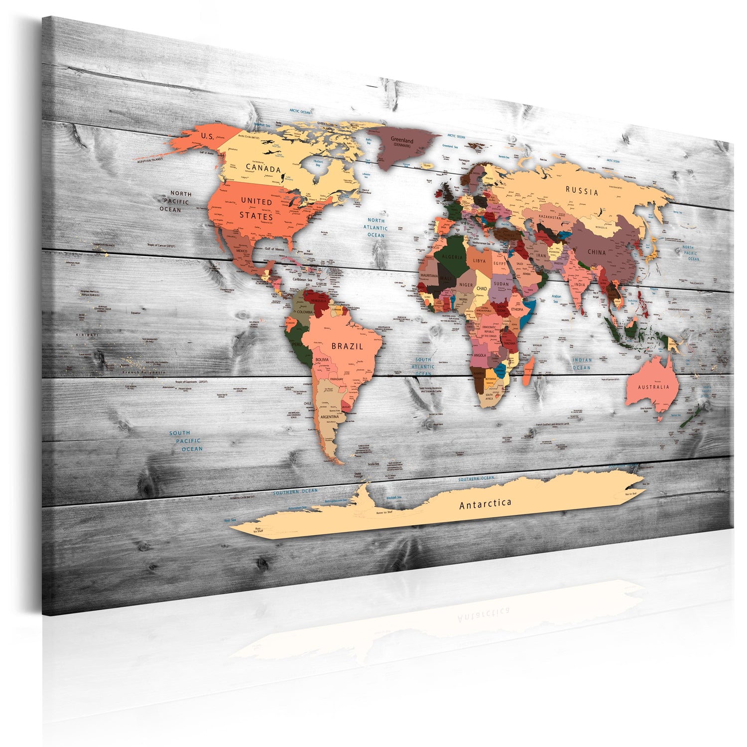 Weltkarte als Leinwandbild - Wandbild - World Map: New Directions