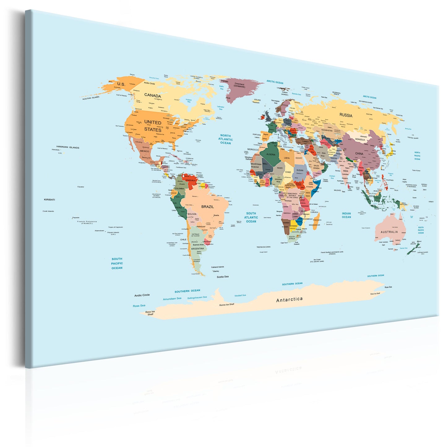 Weltkarte als Leinwandbild - Wandbild - World Map: Travel with Me