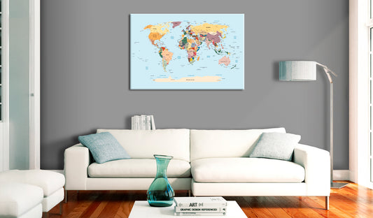 Weltkarte als Leinwandbild - Wandbild - World Map: Travel with Me