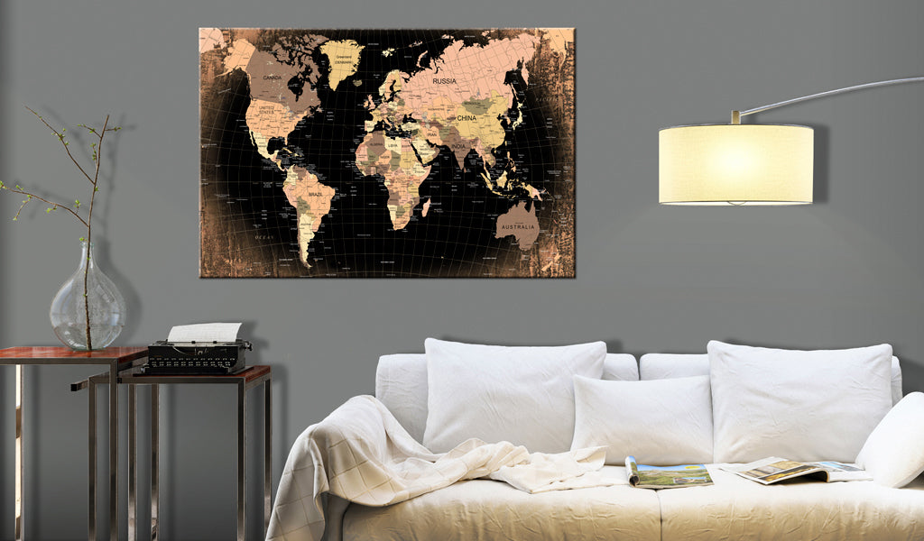 Weltkarte als Leinwandbild - Wandbild - Earth - the Land