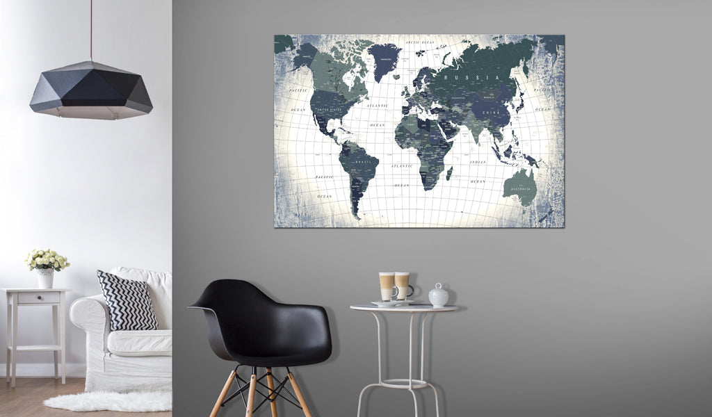 Weltkarte als Leinwandbild - Wandbild - Structure of the World