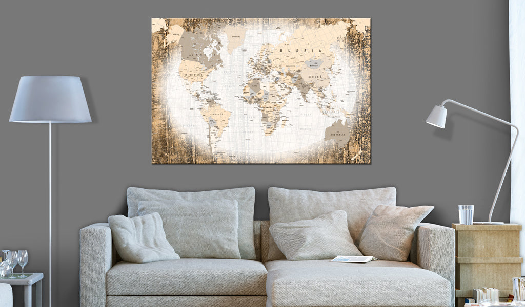 Weltkarte als Leinwandbild - Wandbild - Enclave of the World