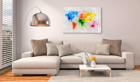 Weltkarte als Leinwandbild - Wandbild - Expressionism of the World