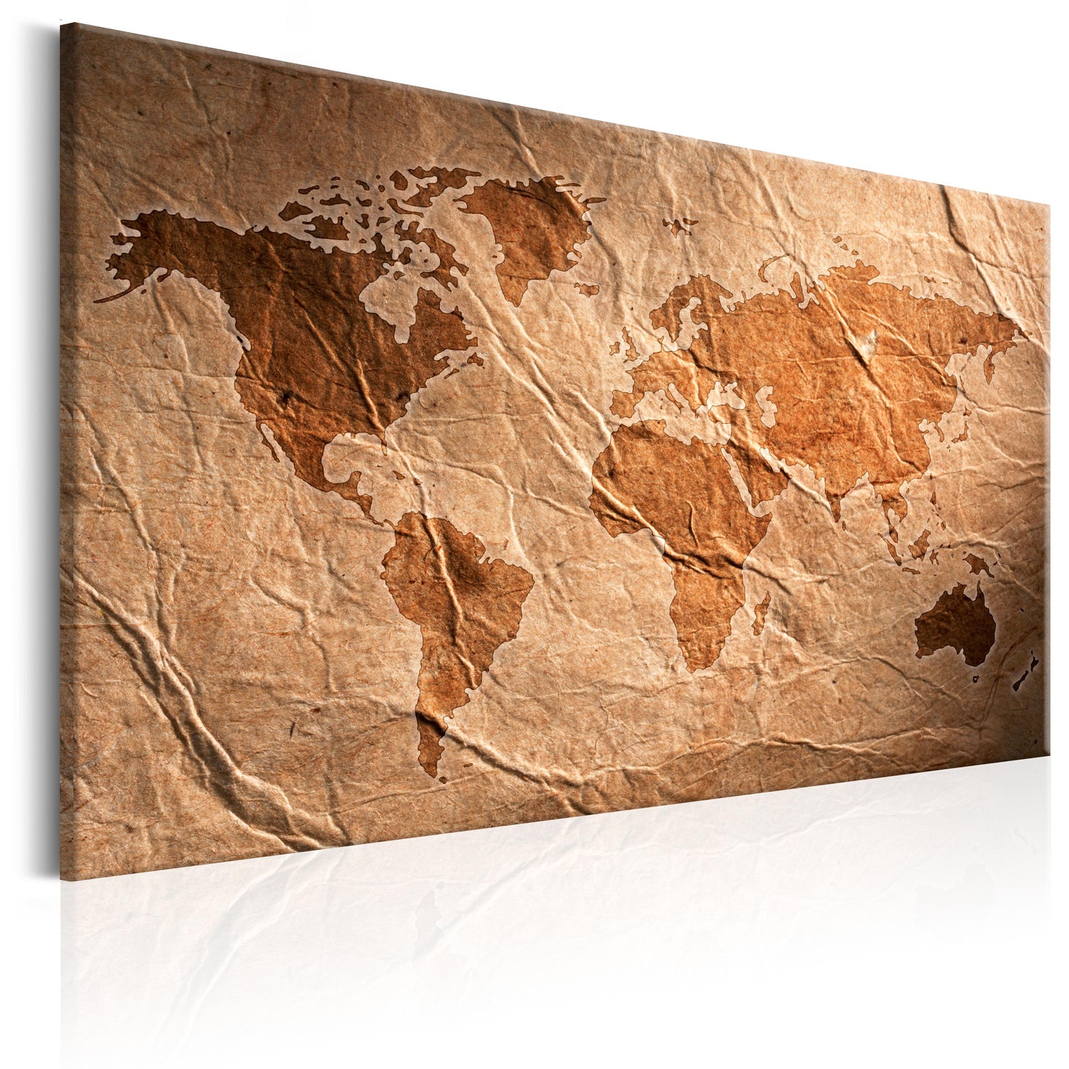 Weltkarte als Leinwandbild - Wandbild - Paper Map