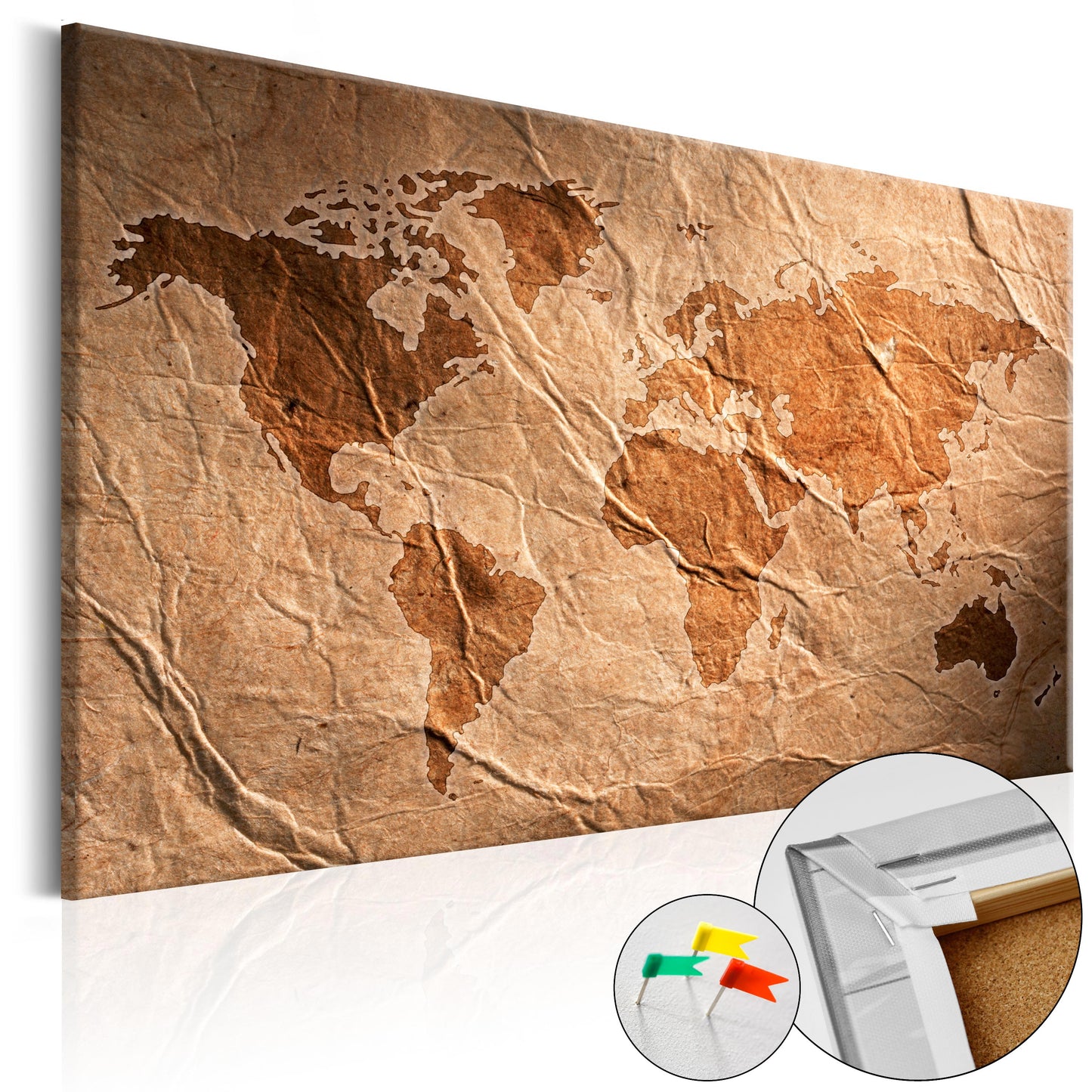 Pinnwand - Weltkarte Paper Map - WELTKARTEN24