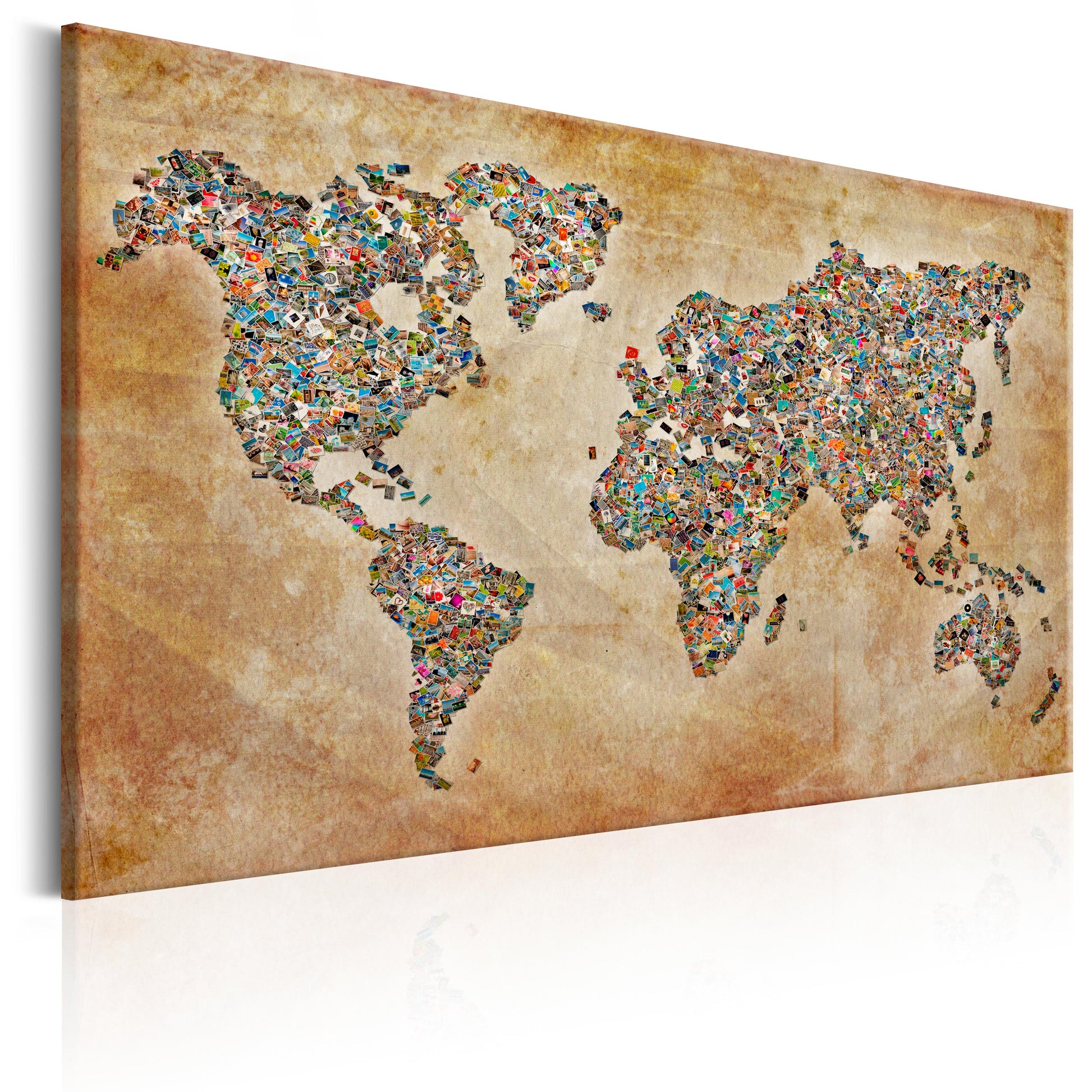 Weltkarte als Leinwandbild - Wandbild - Postcards from the World
