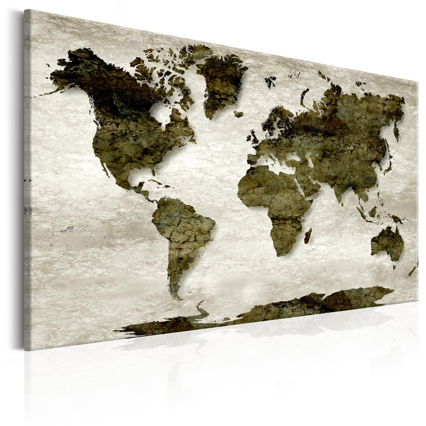 Weltkarte als Leinwandbild - Wandbild - World Map: Green Planet