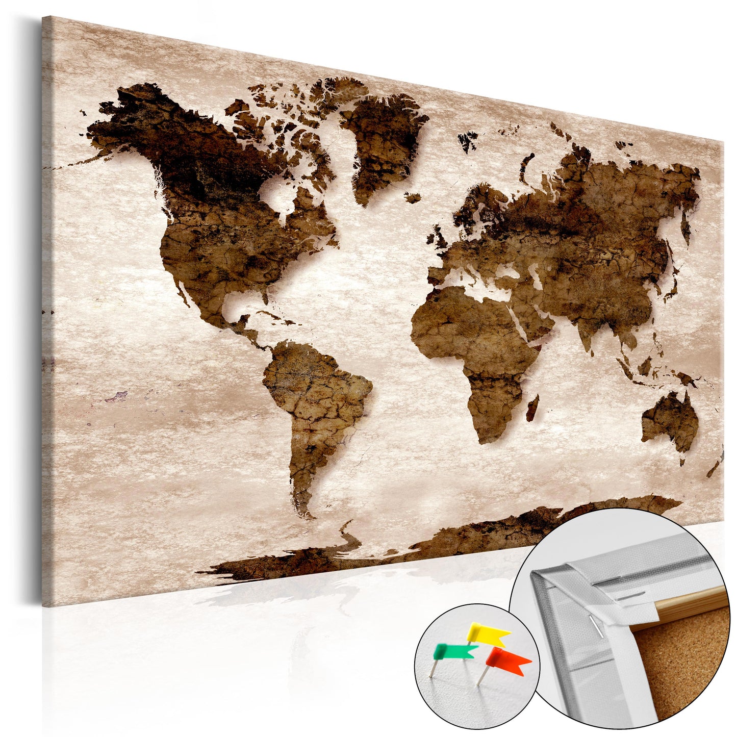 Pinnwand - Weltkarte The Brown Earth - WELTKARTEN24