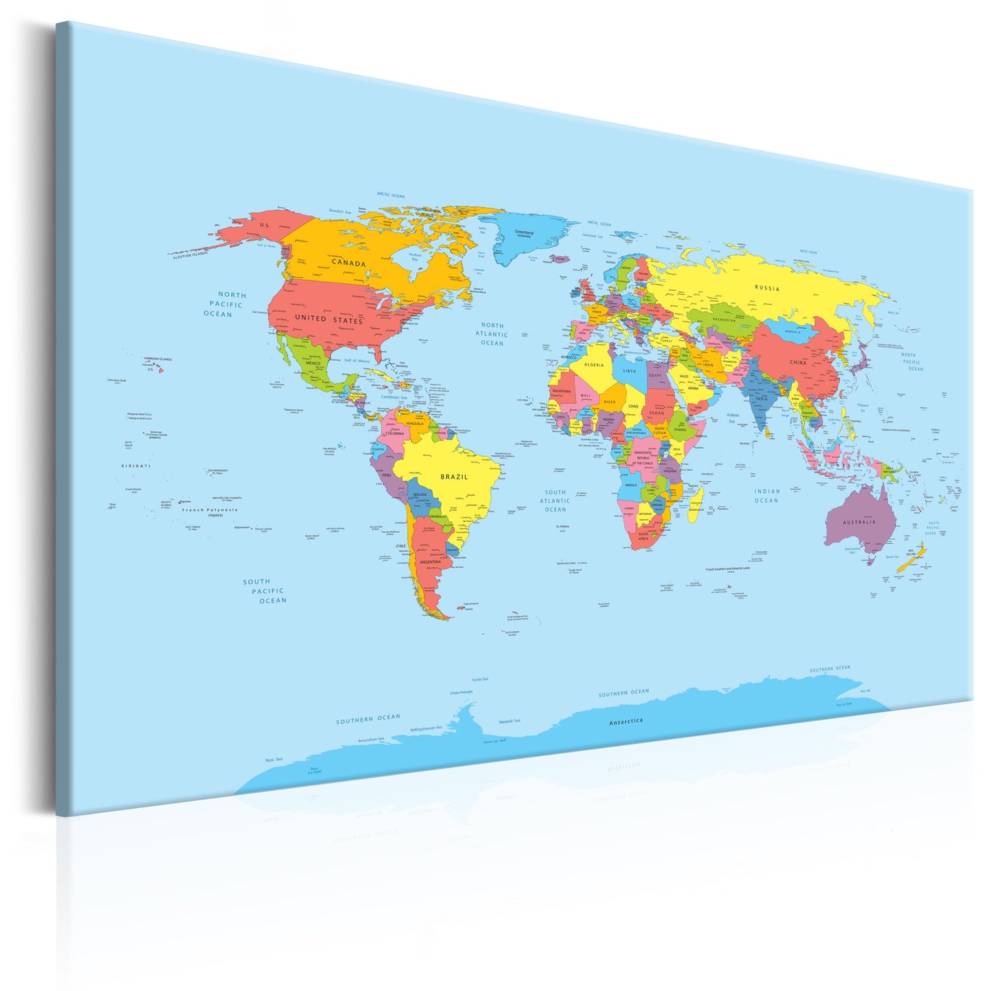 Weltkarte als Leinwandbild - Wandbild - Rainbow Geography