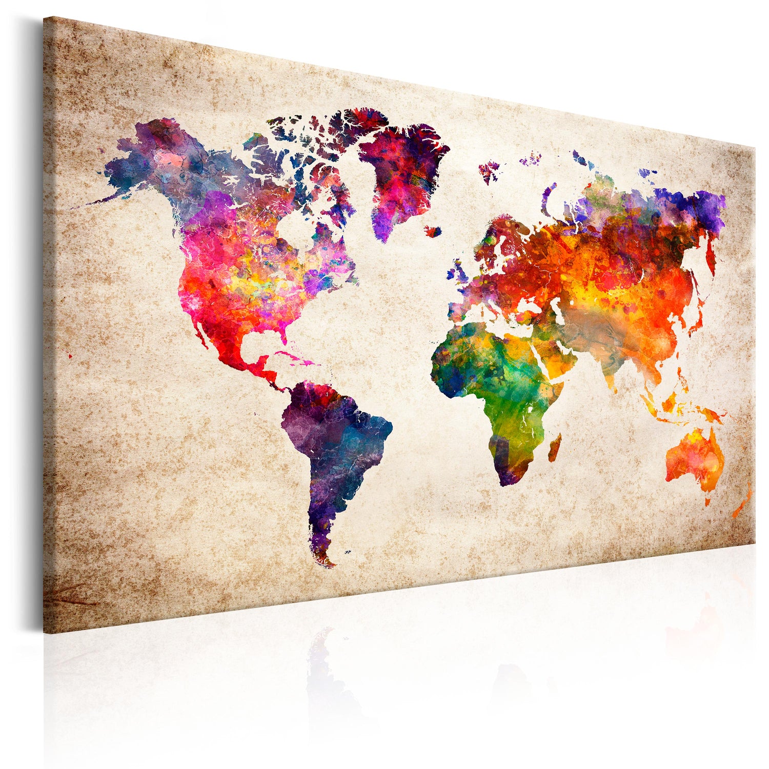 Weltkarte als Leinwandbild - Wandbild - Colourful Universe