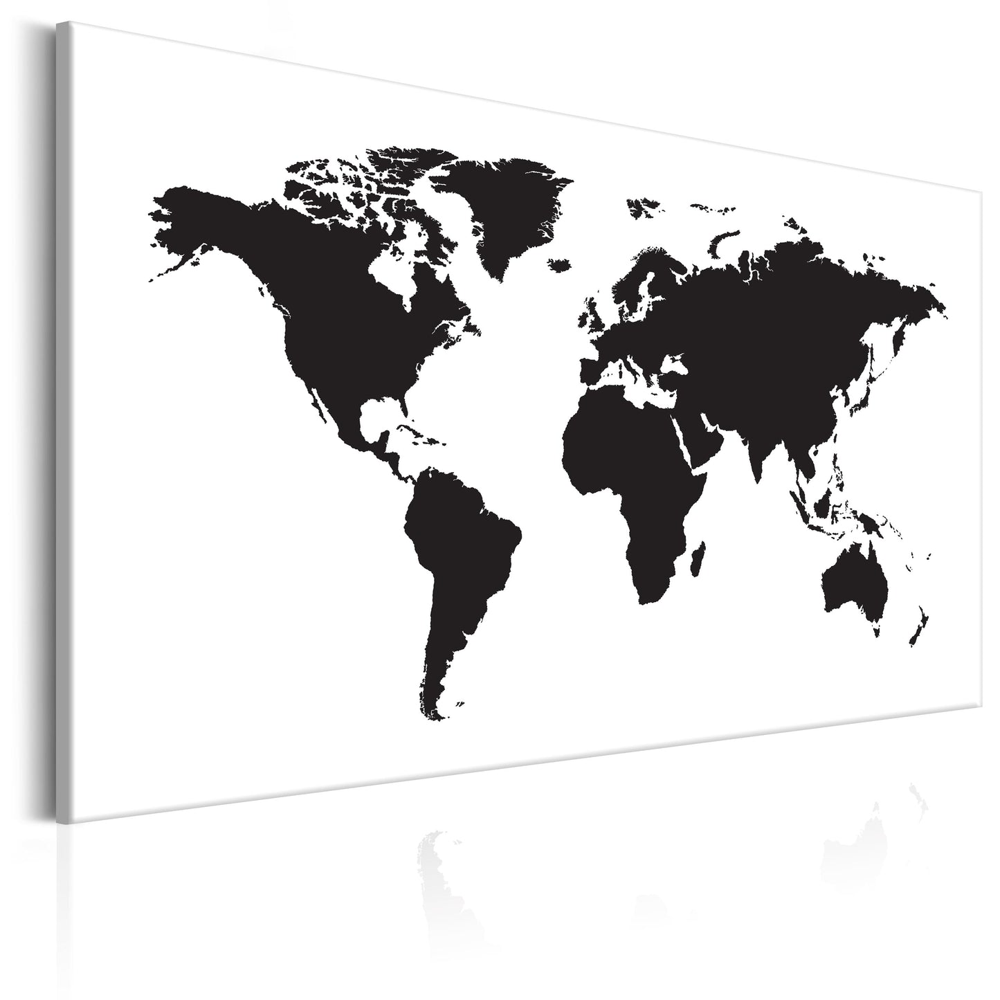 Weltkarte als Leinwandbild - Wandbild - World Map: Black & White Elegance