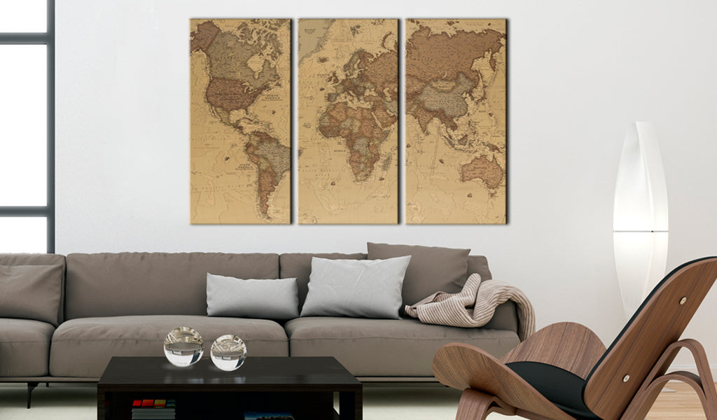 Weltkarte als Leinwandbild - Wandbild - Stylish World Map