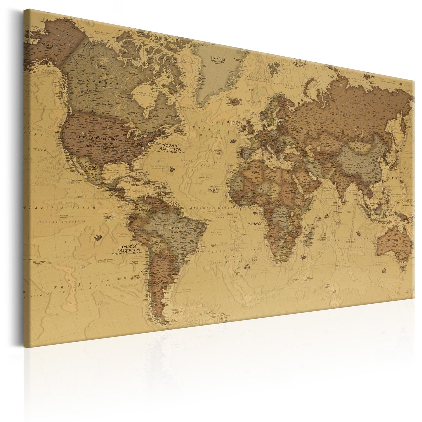 Weltkarte als Leinwandbild - Wandbild - Ancient World Map