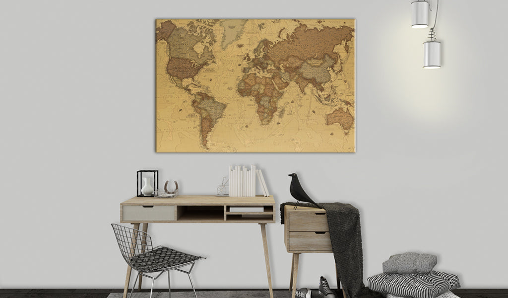 Weltkarte als Leinwandbild - Wandbild - Ancient World Map
