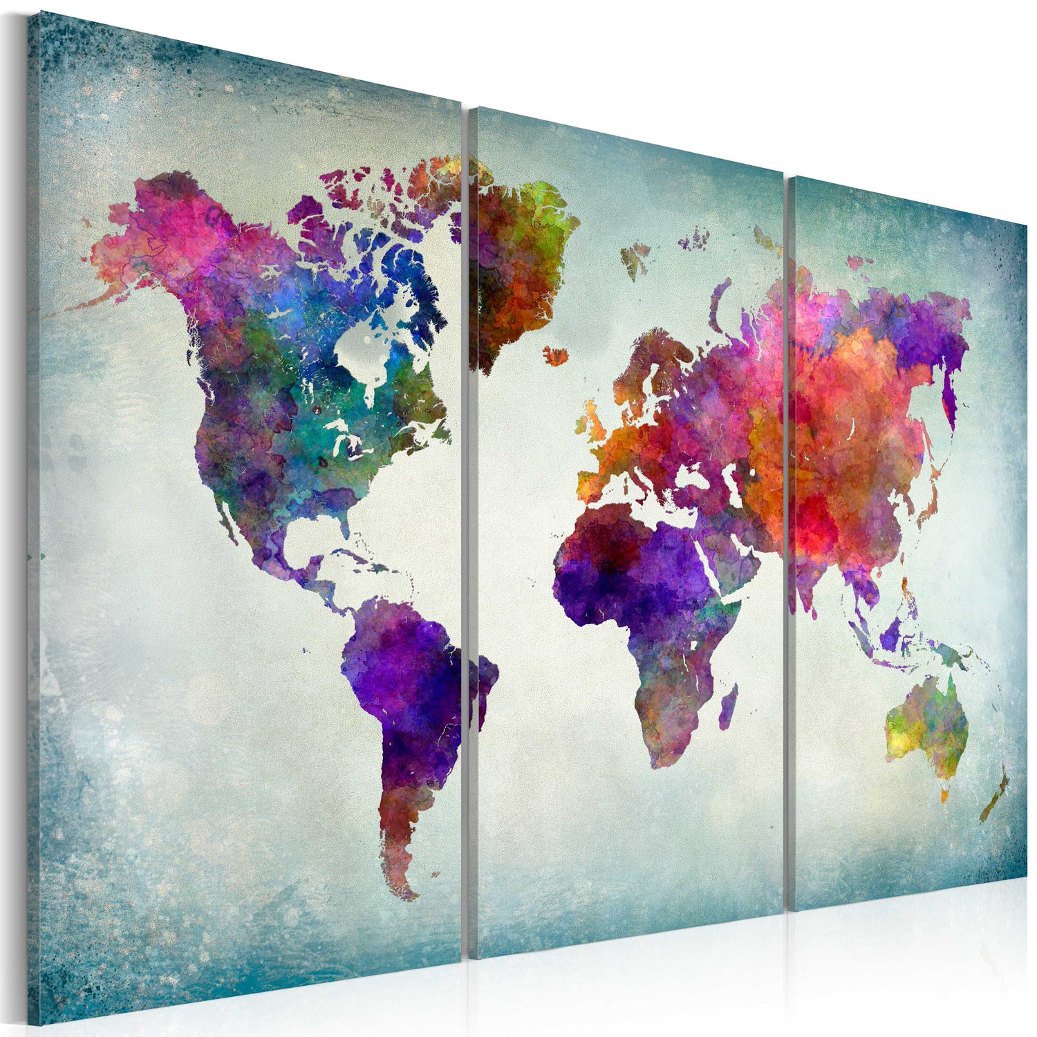 Weltkarte als Leinwandbild - Wandbild - World in Colors