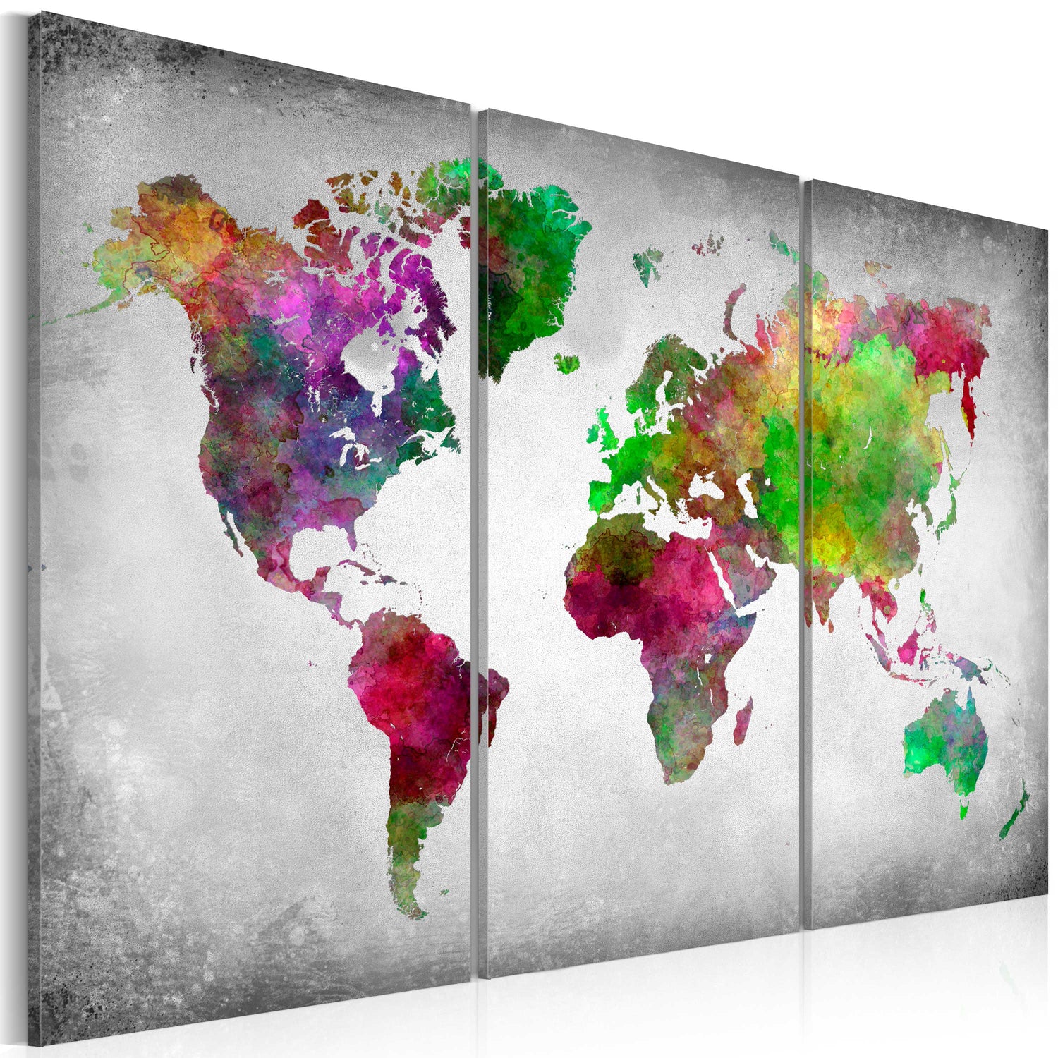 Weltkarte als Leinwandbild - Wandbild - Vielfalt der Welt