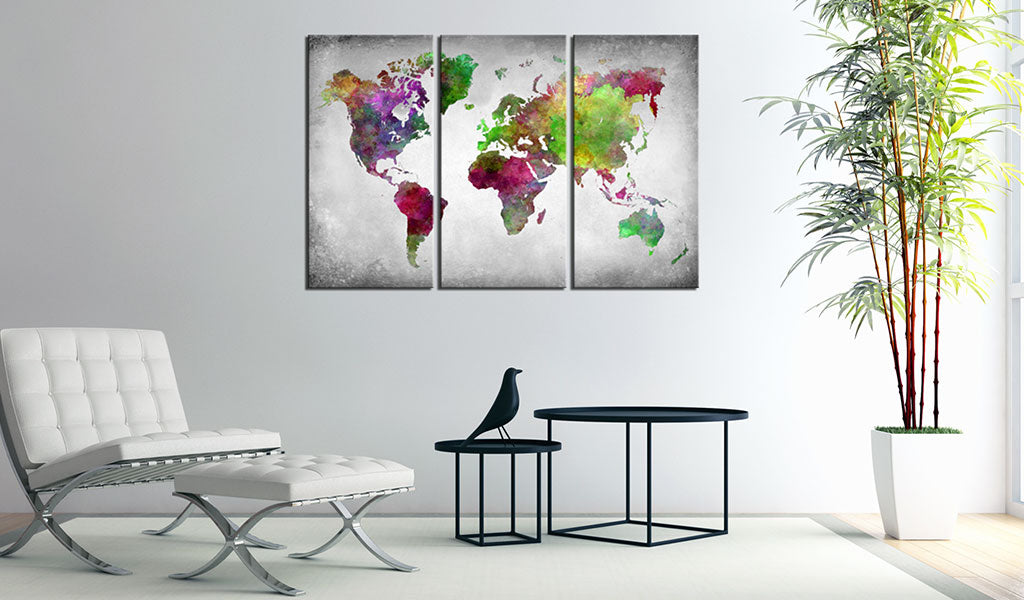 Weltkarte als Leinwandbild - Wandbild - Vielfalt der Welt