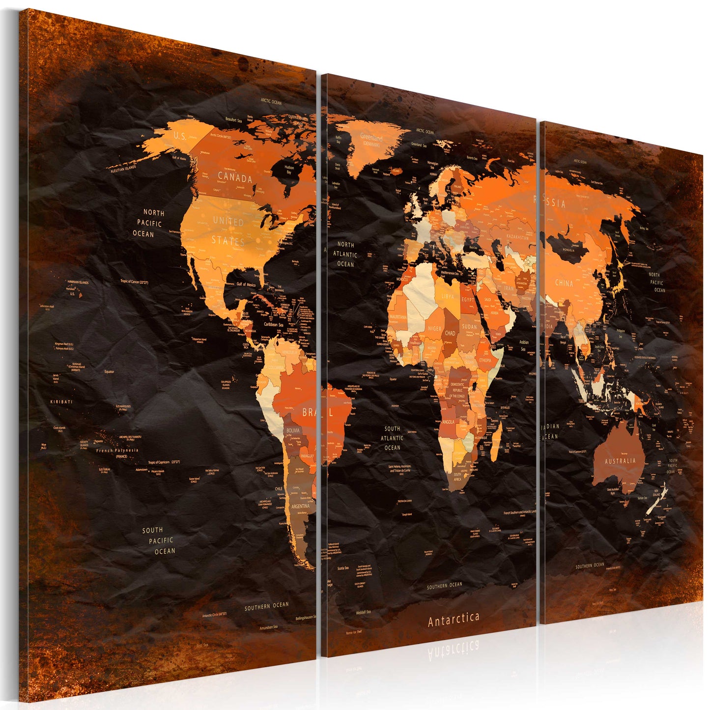 Weltkarte als Leinwandbild - Wandbild - Remarkable Map