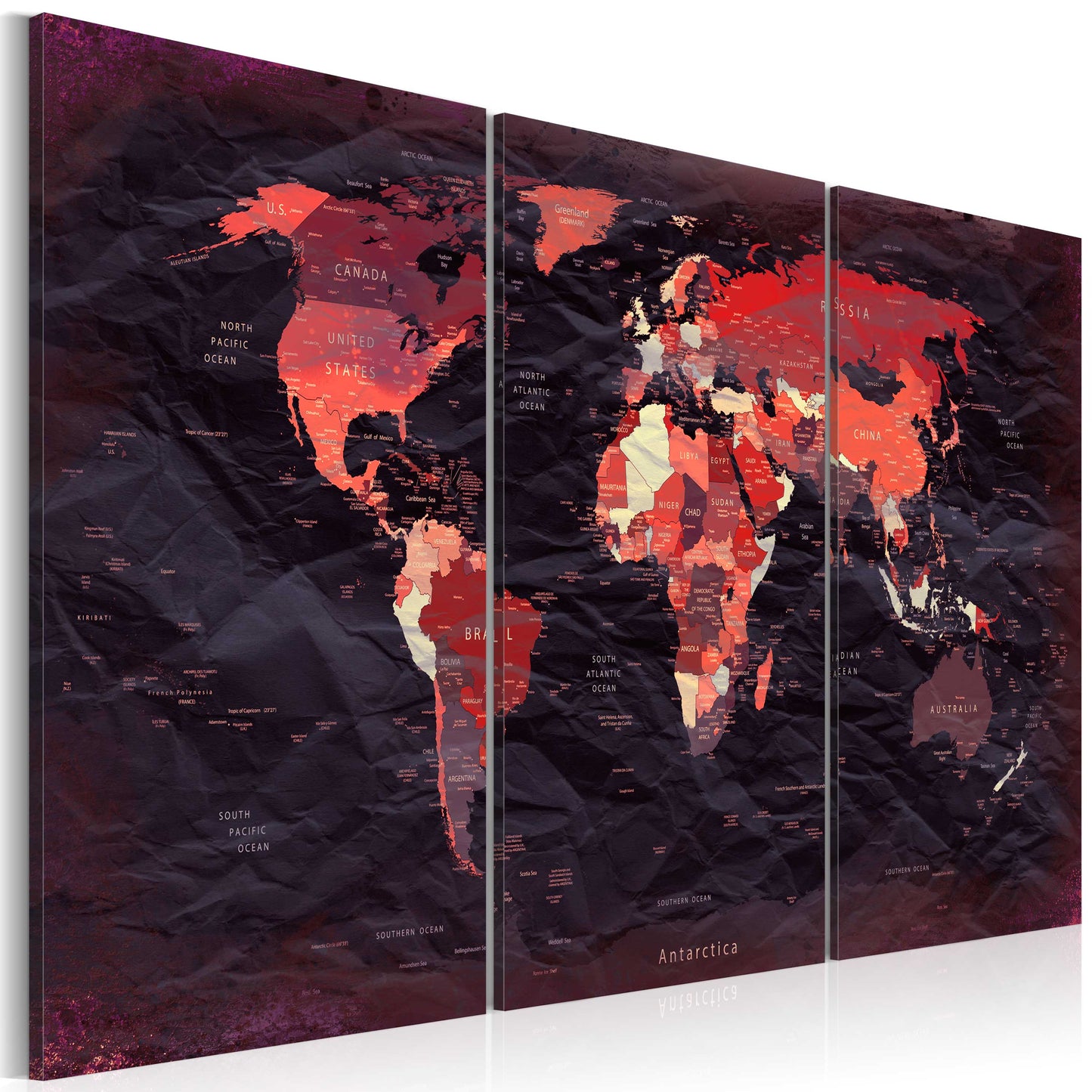 Weltkarte als Leinwandbild - Wandbild - Plan of the World